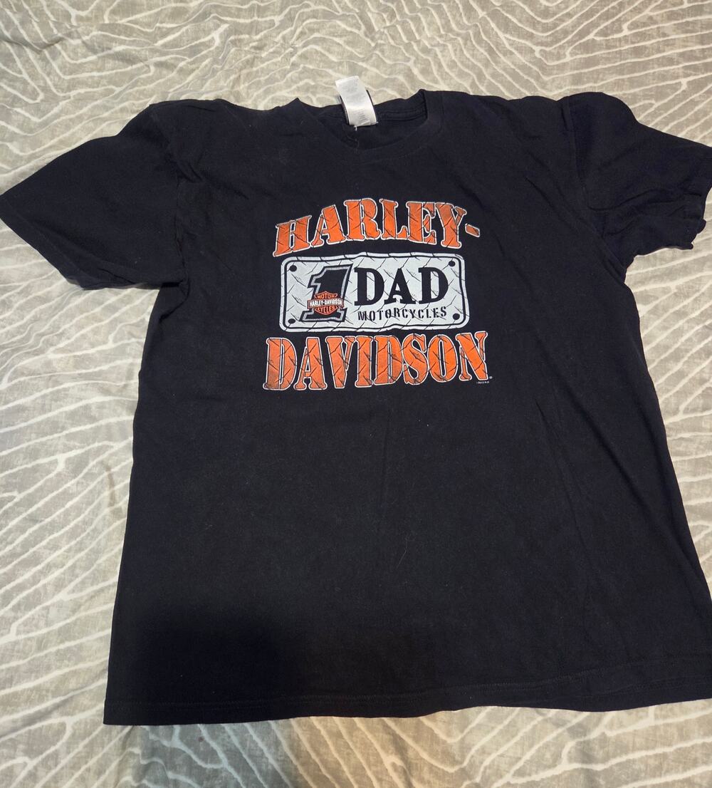 Vintage Y2K Harley Davidson Dad T-Shirt Black Mens XL License Plate Graphic Tee